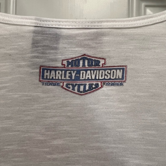 Harley Davidson Bling Logo Flag Tee Womens Lg - Picture 3 of 4